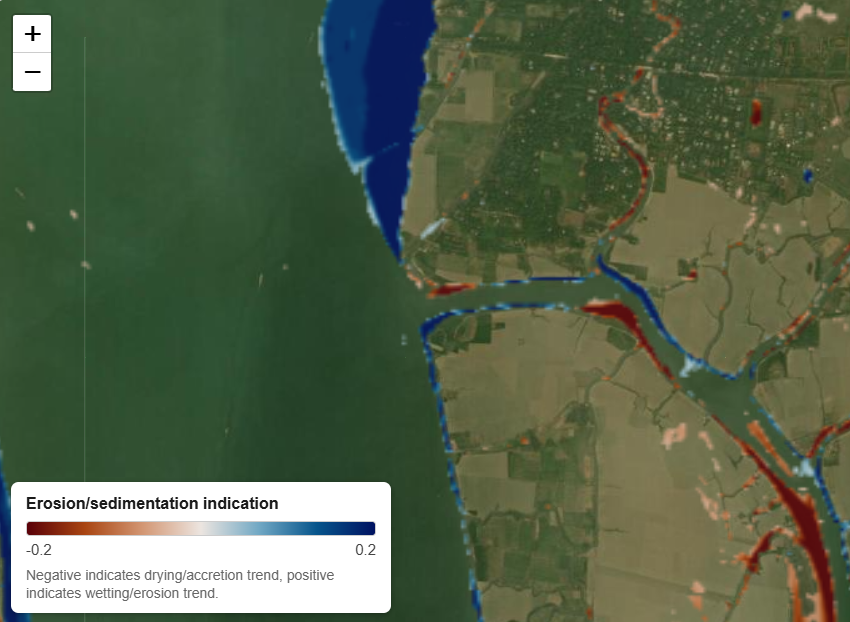 Image of site with erosion near farmland