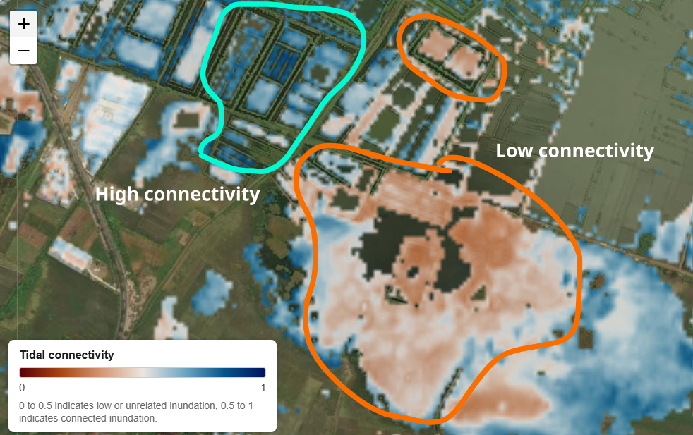 Tidal connectivity map